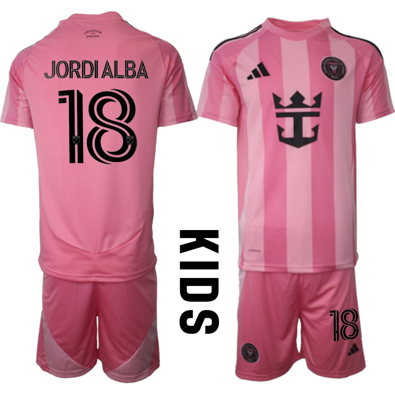 Youth 2025-2026 Club Inter Milan CF home Pink #18 Soccer Jersey